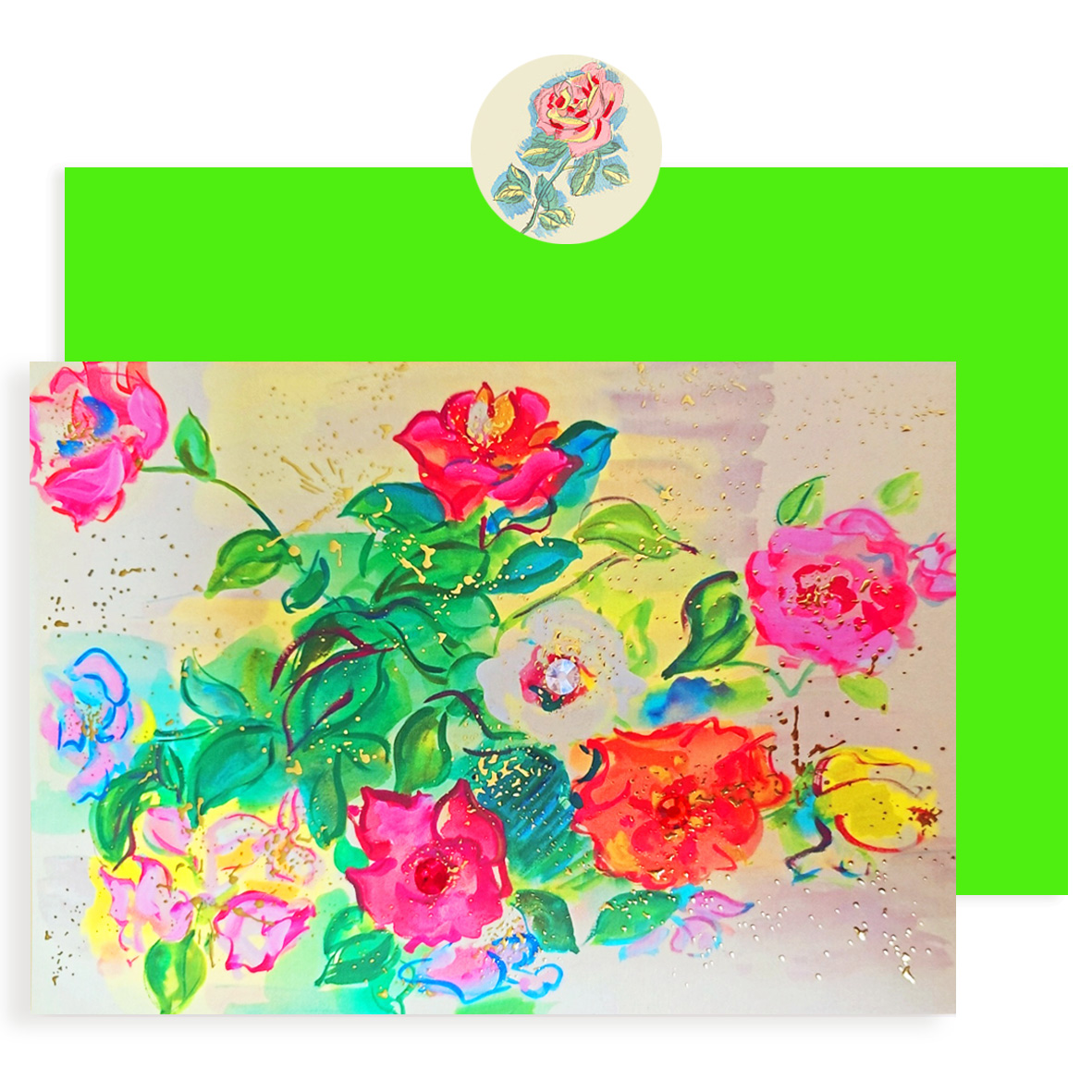 [구아빠스튜디오] 아트카드/ROSE GARDEN GOLD CRYSTAL/5X7 상세 이미지 2