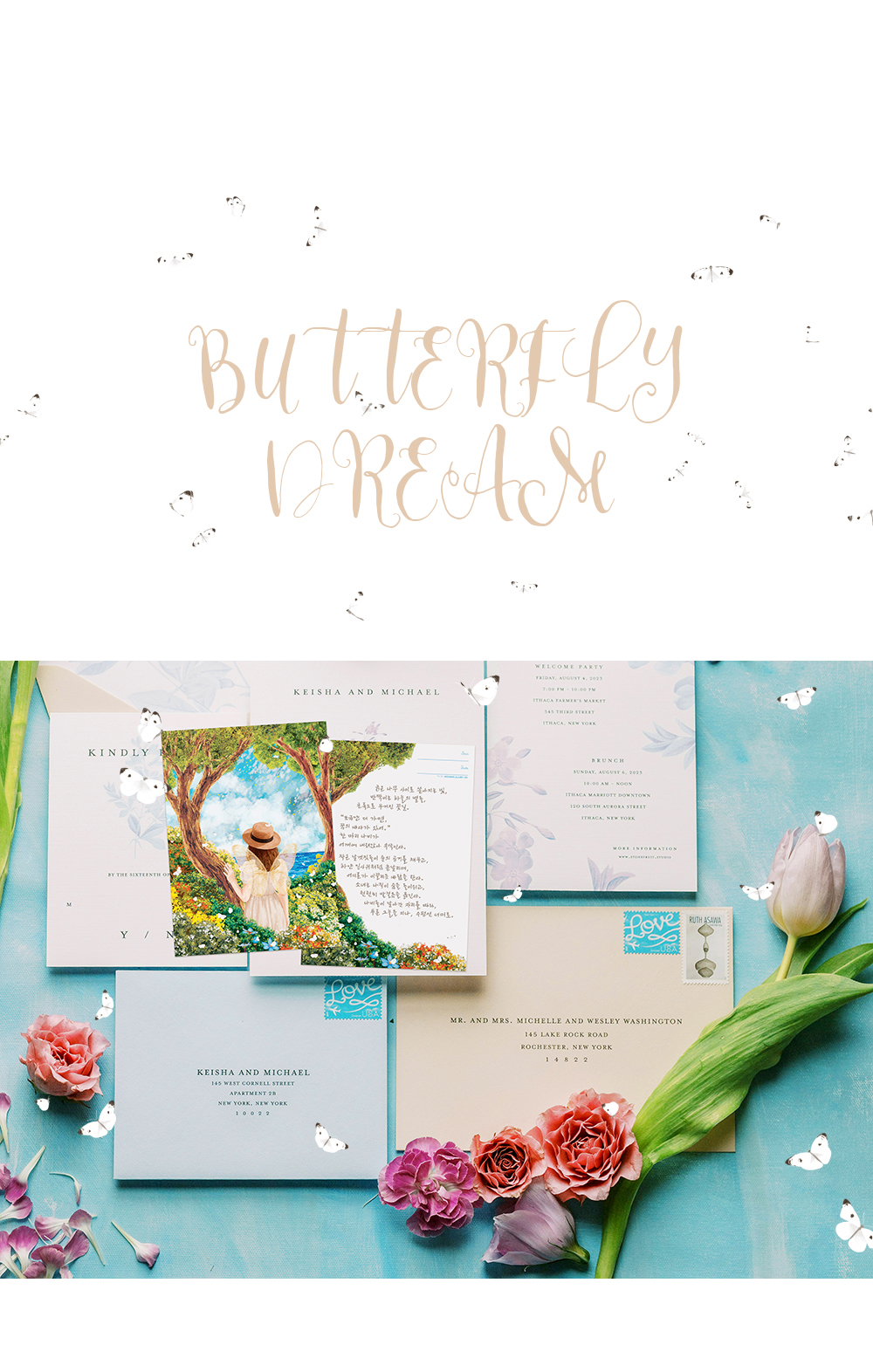 Butterfly Dream 일러스트 엽서 상세 이미지 2