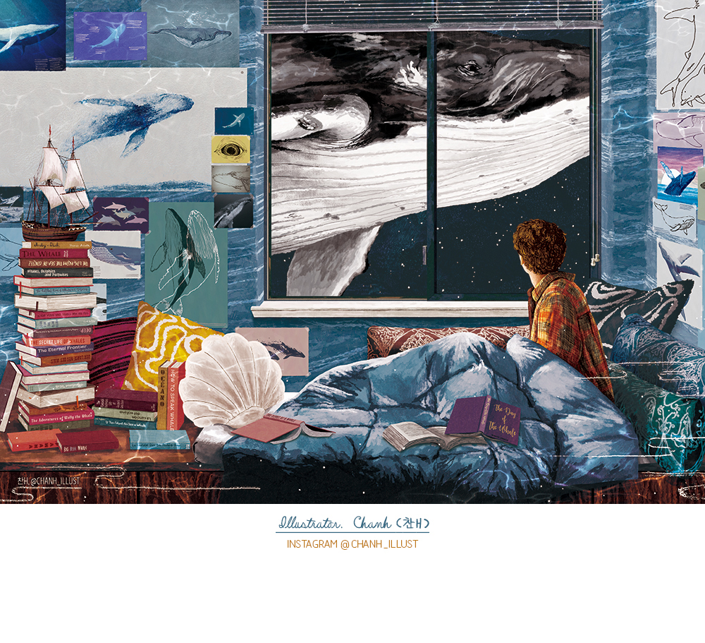 The Whale 일러스트 엽서 상세 이미지 1