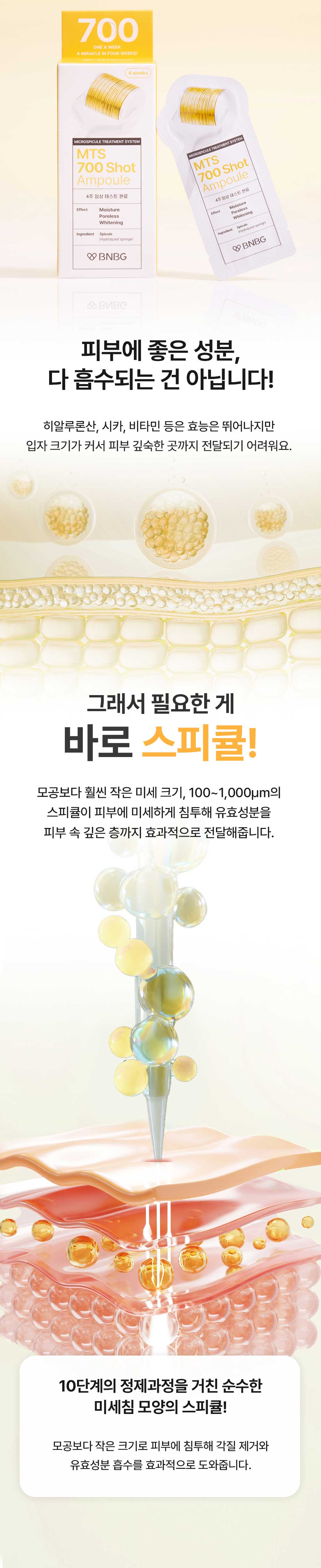 비앤비지 엠티에스 톤업 모공케어 화이트닝 앰플 700비타샷 상세 이미지 3