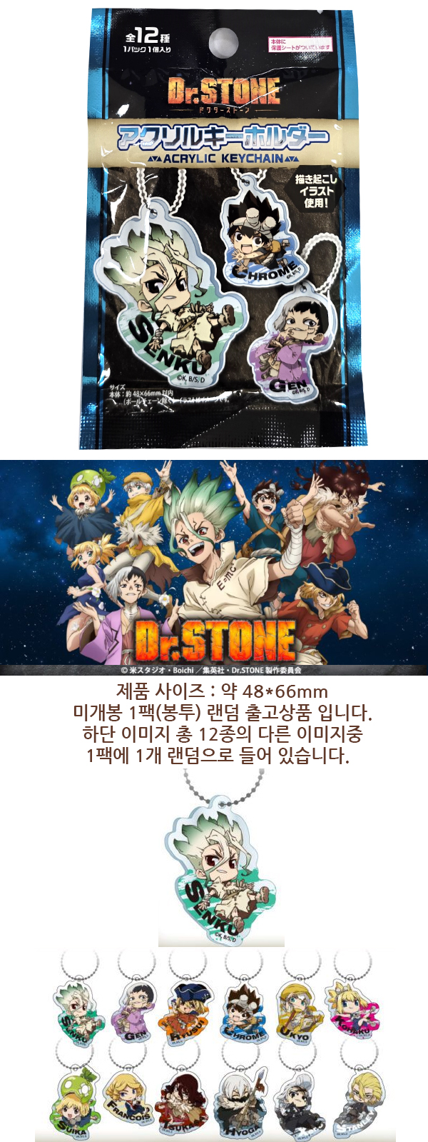 LEC Dr. 스톤 아크릴 키체인 1개 랜덤 4903320168633 15+ 상세 이미지 1