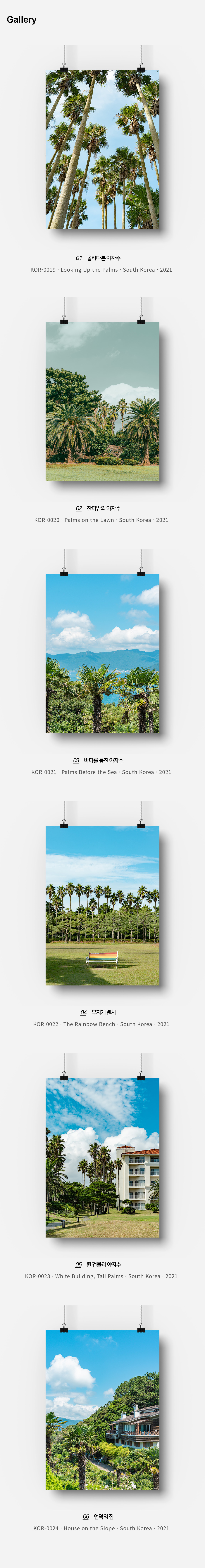 직접 찍은 한국 제주 야자수의 여름 인테리어 포스터 6종 상세 이미지 3