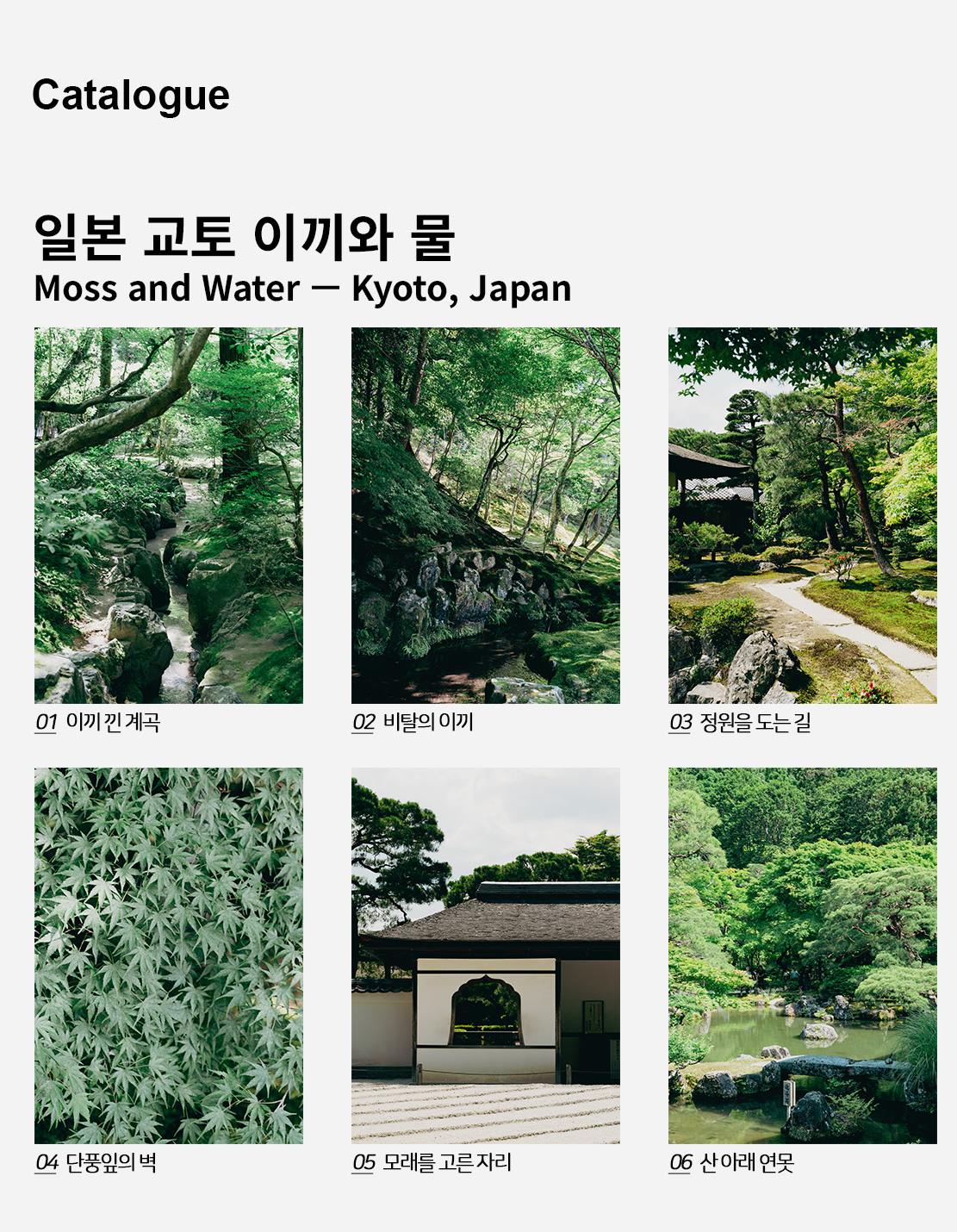 직접 찍은 일본 교토 이끼와 물 인테리어 포스터 6종 상세 이미지 2