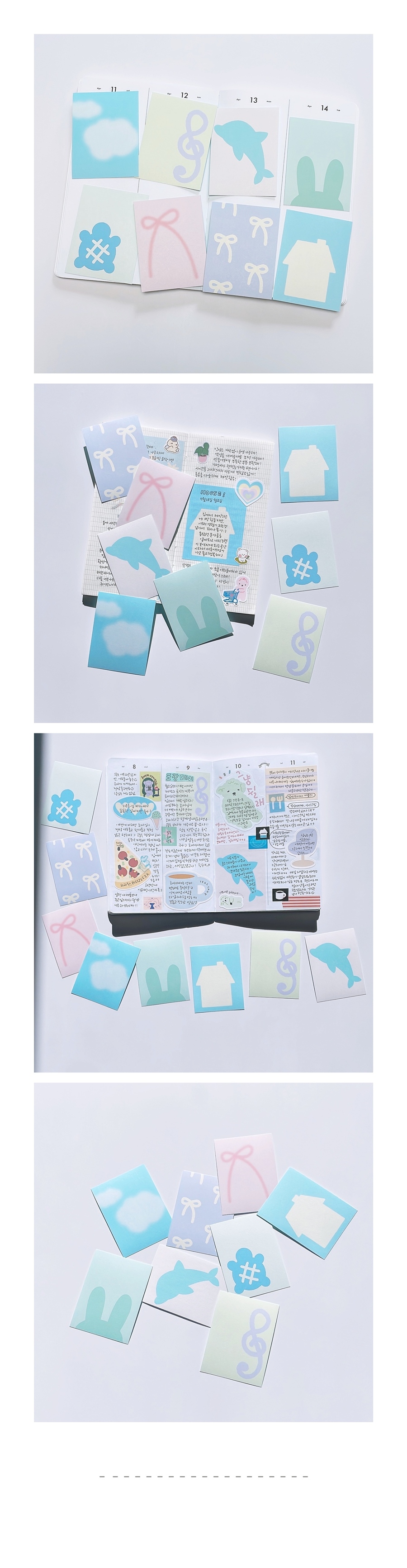 [비바클라라] 배경/메모 모조지스티커 오브젝트시리즈 16pcs 상세 이미지 2