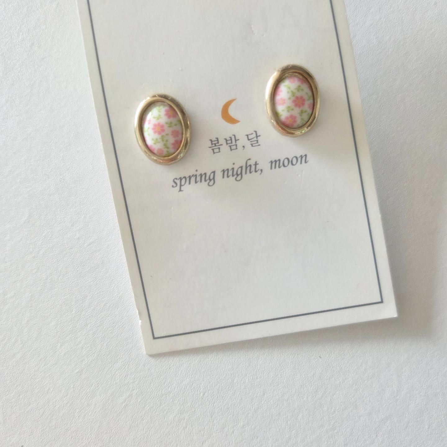 [봄밤달] 핑크 빈티지가든 귀걸이 플라워 꽃 상세 이미지 1
