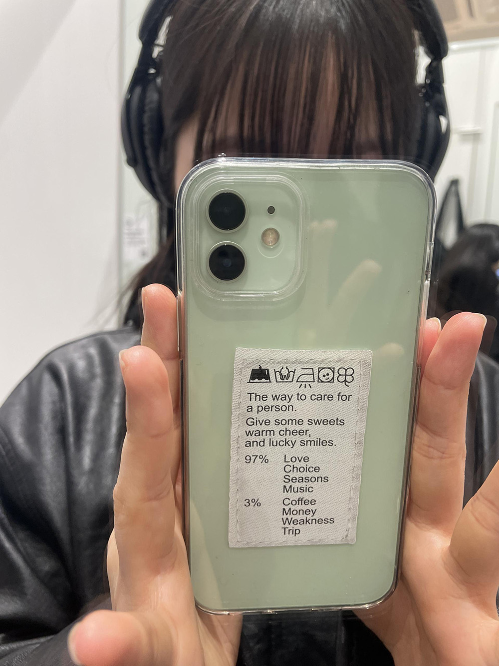 Human care label Case (투명) 상세 이미지 4