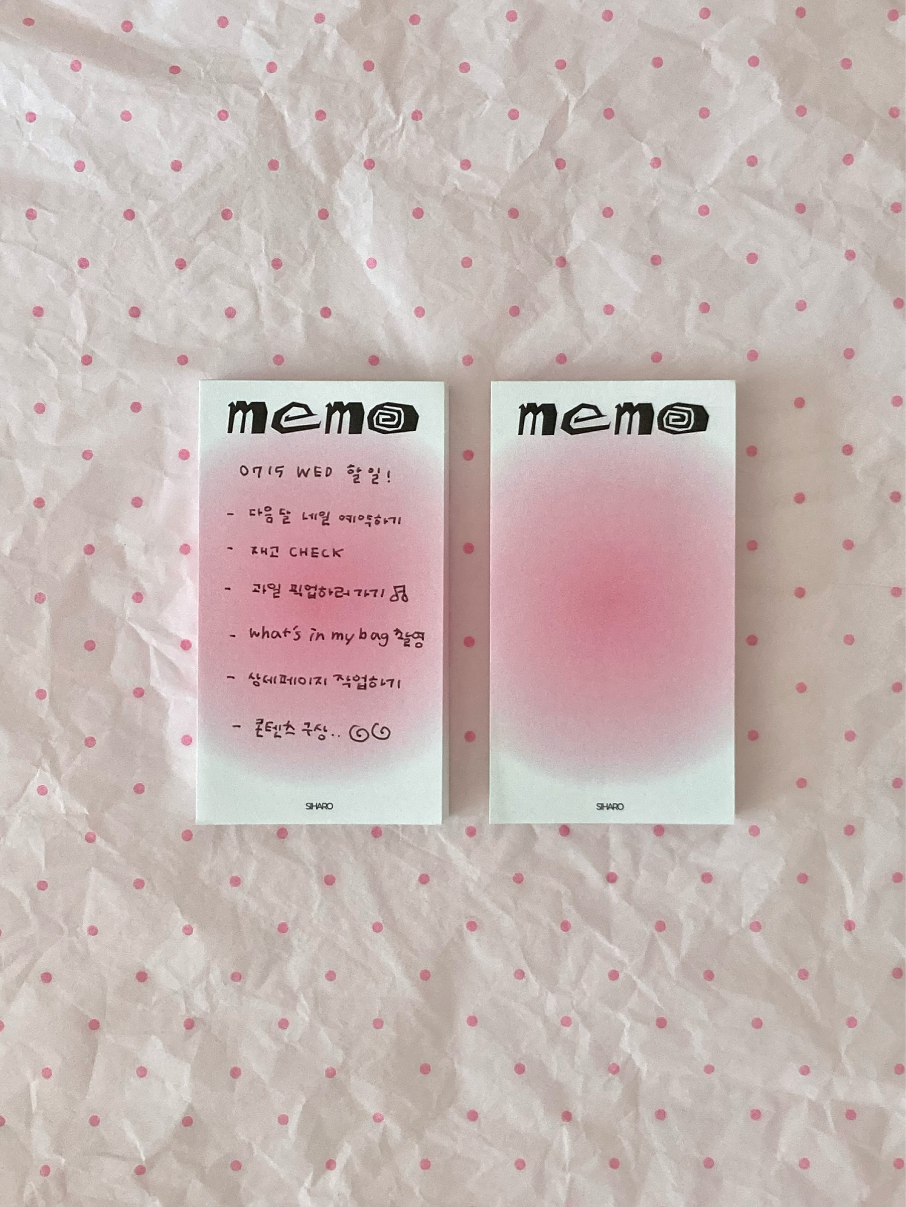 [시하로] 핑크그라 MEMO 떡메모지 노트패드 상세 이미지 6
