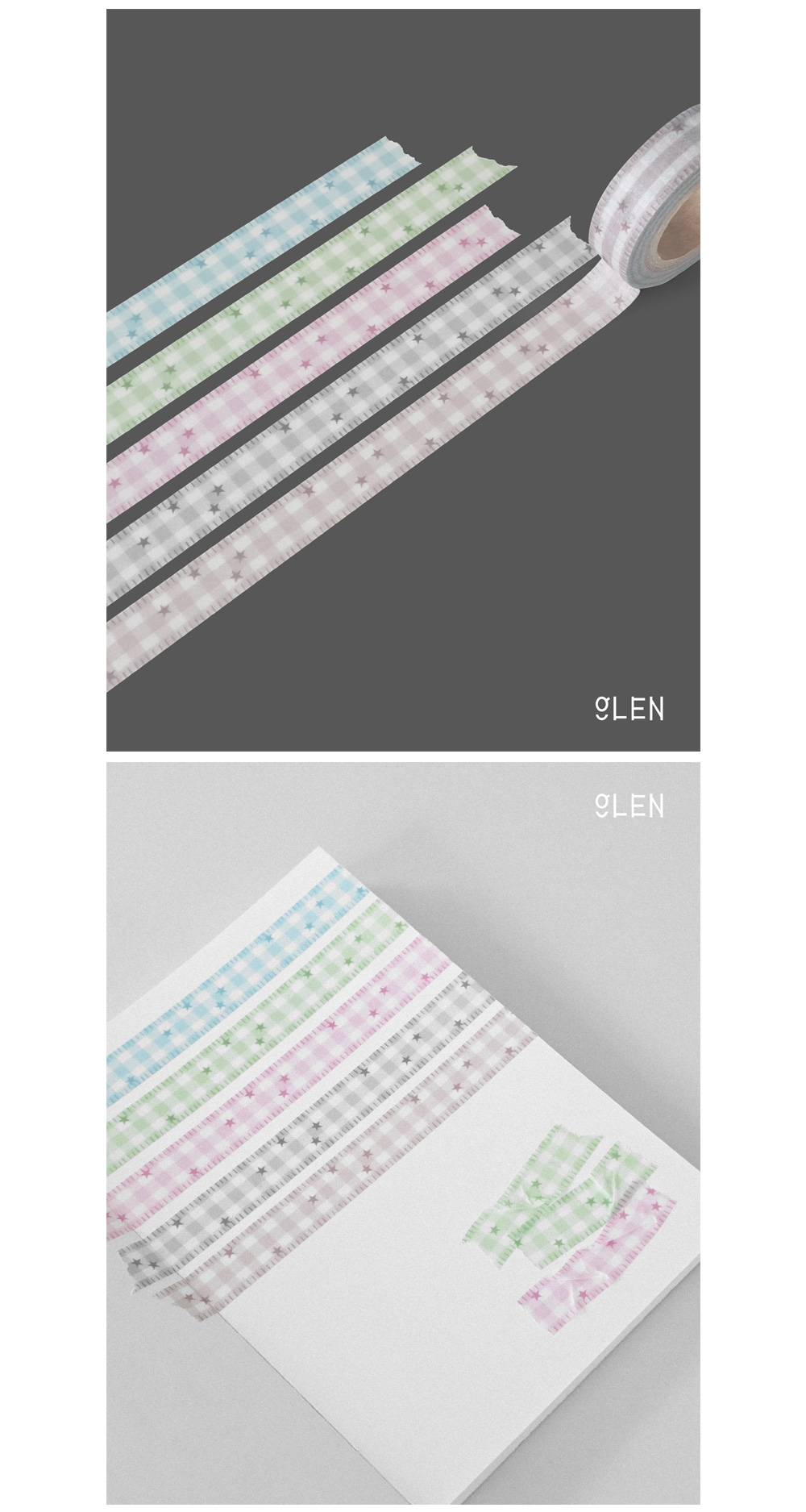 글렌 체크 패턴 마스킹 테이프 상세 이미지 2