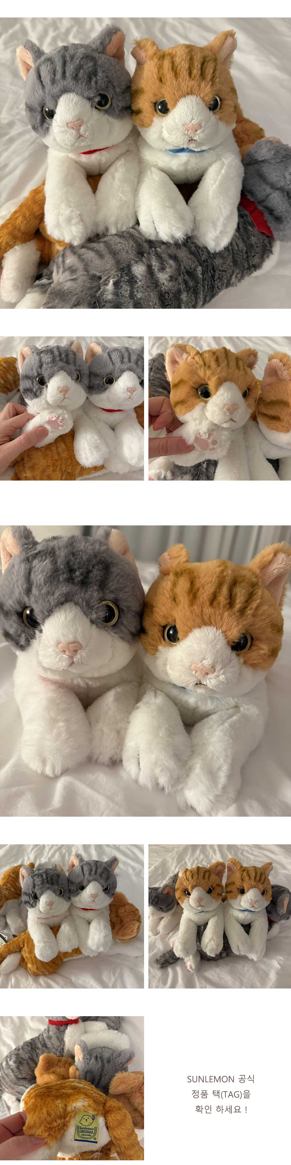 [선레몬] 무릎인형 줄무늬 고양이 2종 사바시로 챠시로 인형 상세 이미지 2