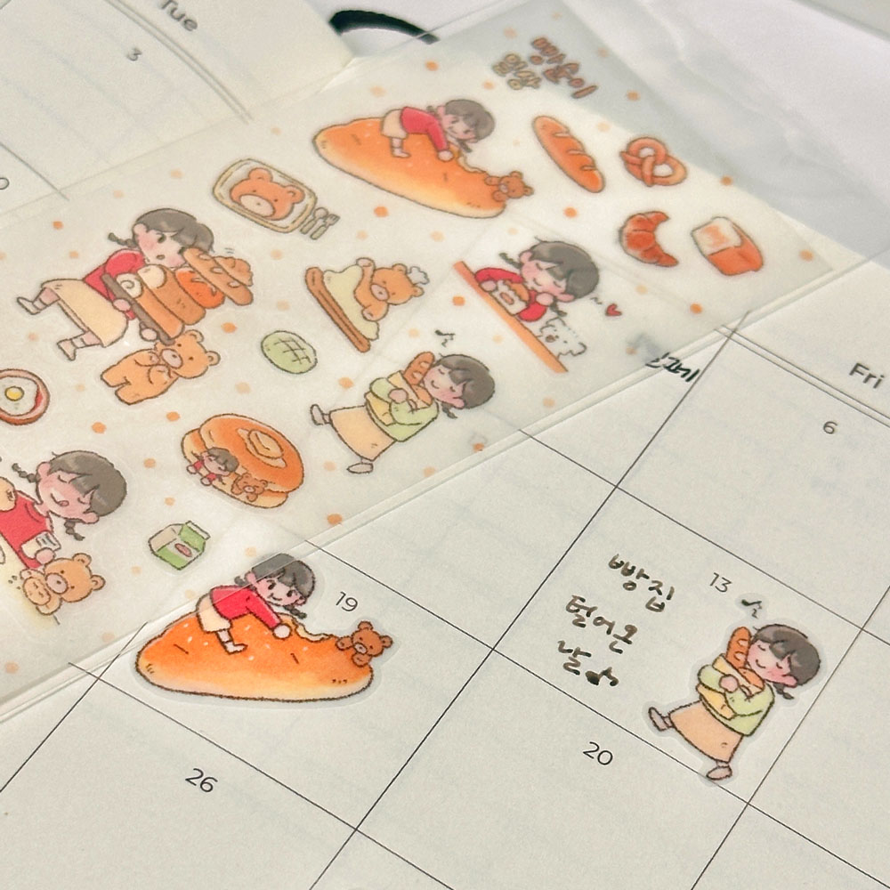 [윤동] 빵순이 일상 화지 씰스티커 상세 이미지 3