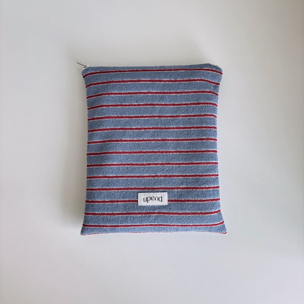 terry book pouch (blue+red) 상세 이미지 2