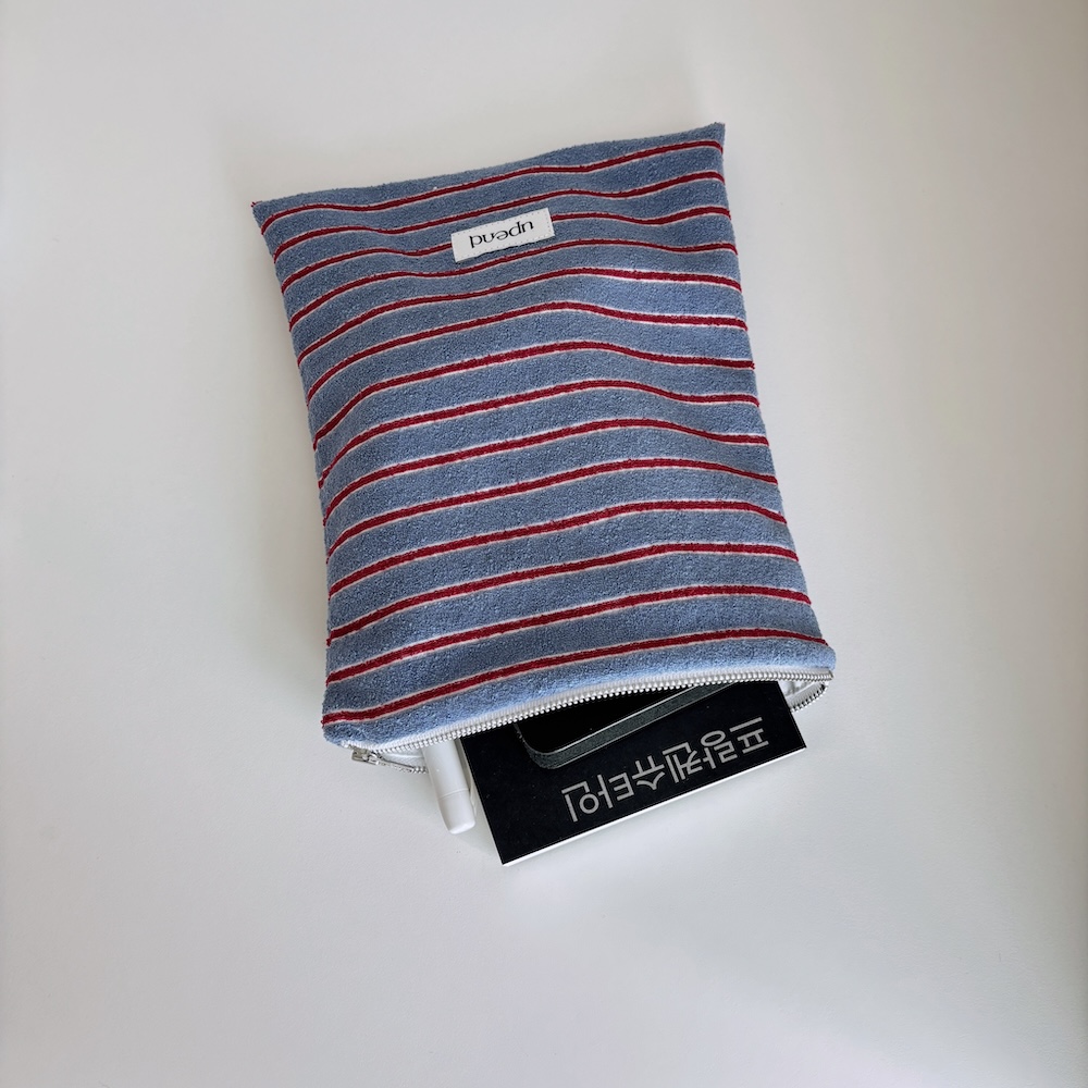terry book pouch (blue+red) 상세 이미지 5