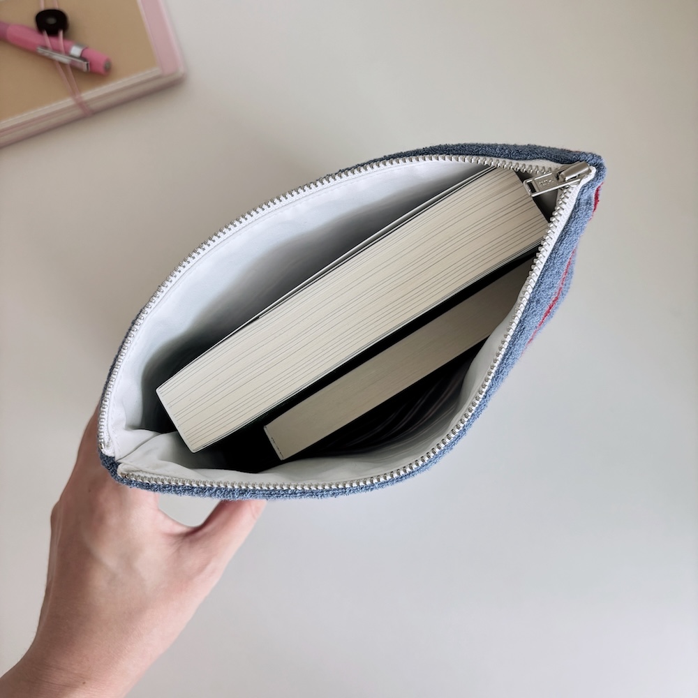 terry book pouch (blue+red) 상세 이미지 6