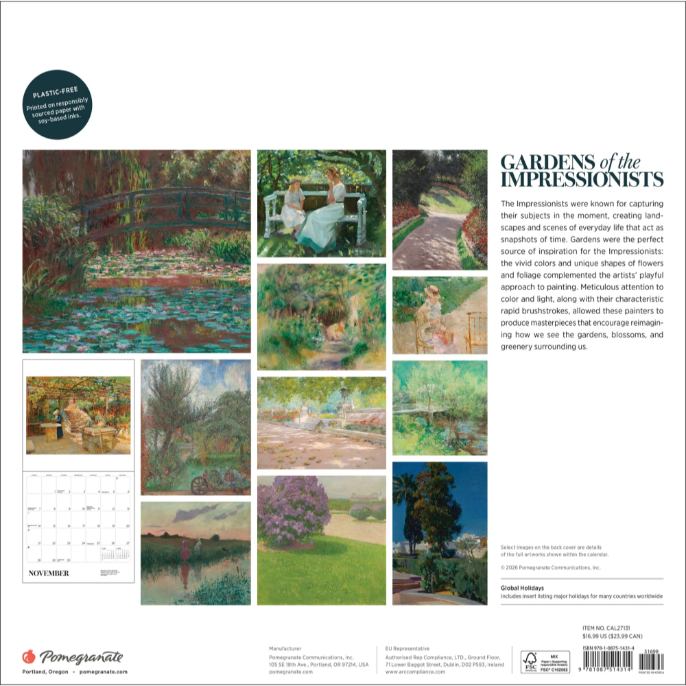 2027년 캘린더 Gardens of the Impressionists 상세 이미지 3
