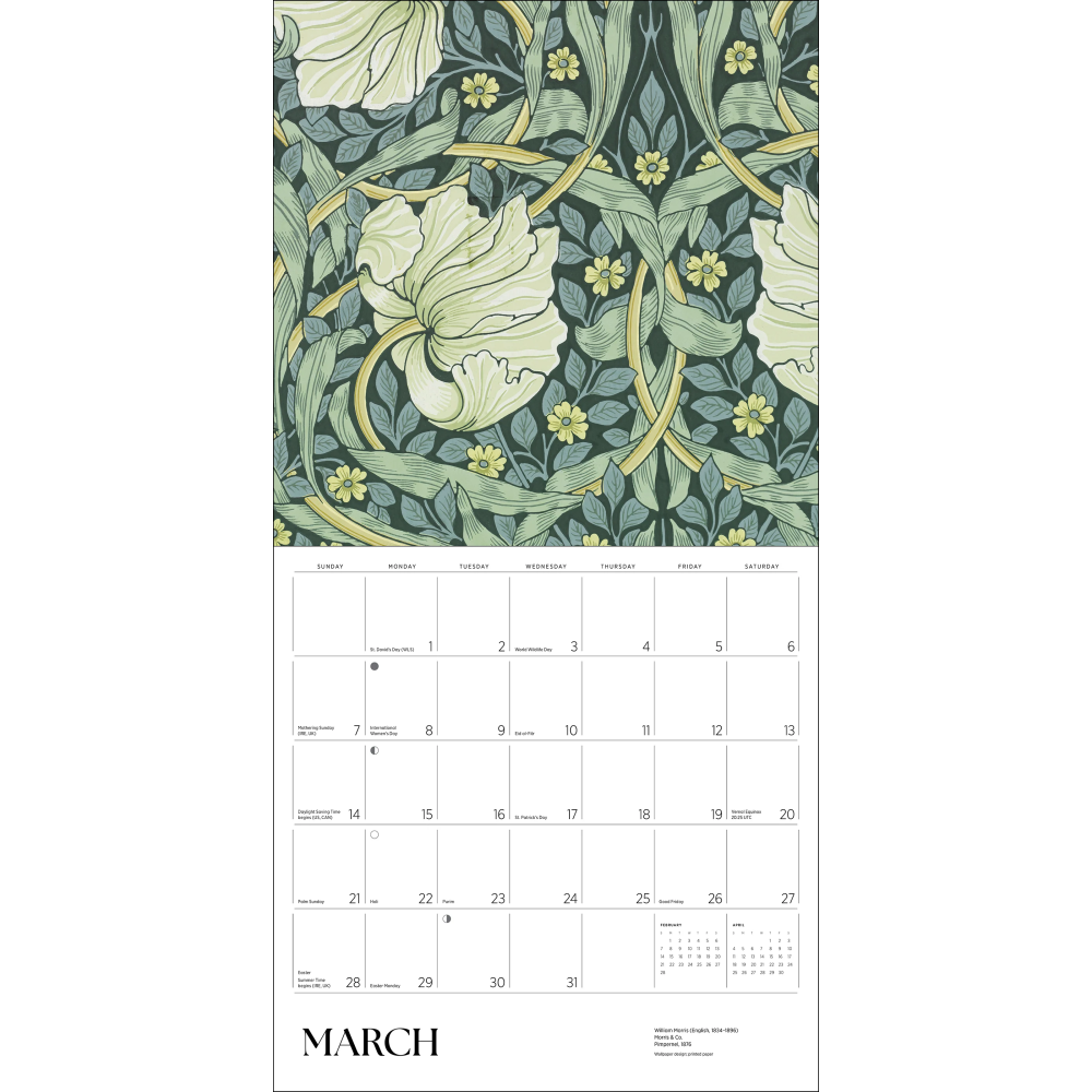 2027년 캘린더 William Morris: Arts & Crafts Designs 상세 이미지 4