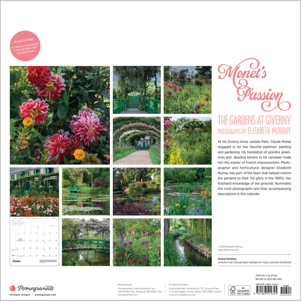 2027년 캘린더 Monet's Passion: The Gardens at Giverny 상세 이미지 3