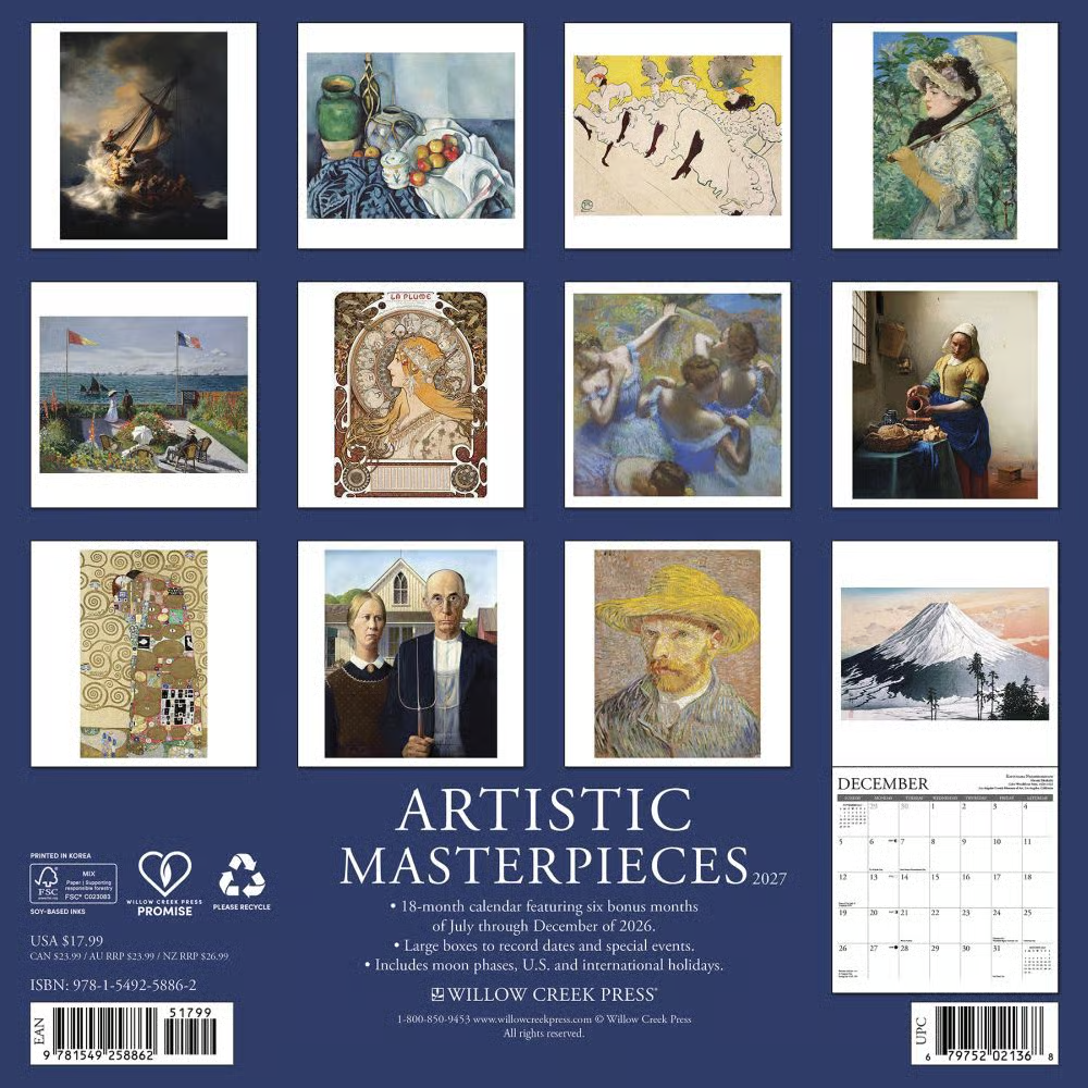 2027년 캘린더 Artistic Masterpieces 상세 이미지 5