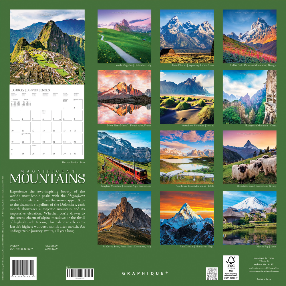 2027년 캘린더 Magnificent Mountains 상세 이미지 3