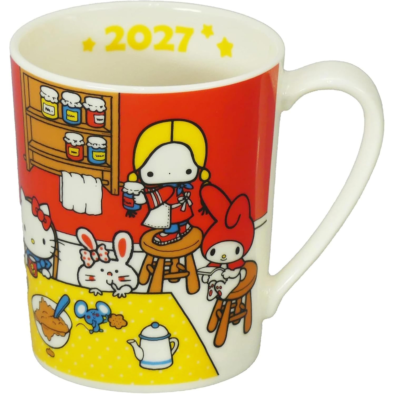 일본 야마카 상점 2027 헬로키티 도자기 머그컵 350ml 상세 이미지 1