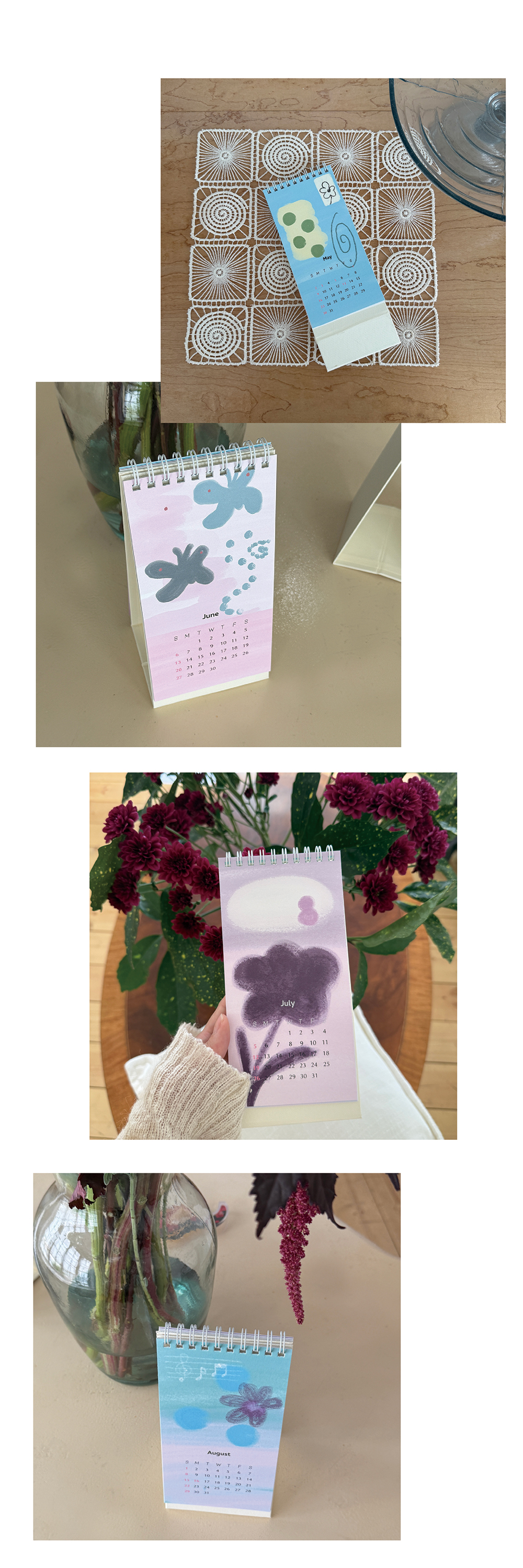 위시룸 2027년 감성 드로잉 탁상 달력 (my wish) 상세 이미지 3