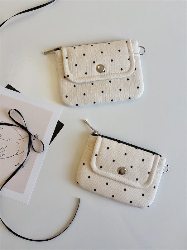 [handmade]크림 도트 카드지갑 Cream dot card wallet 상세 이미지 1