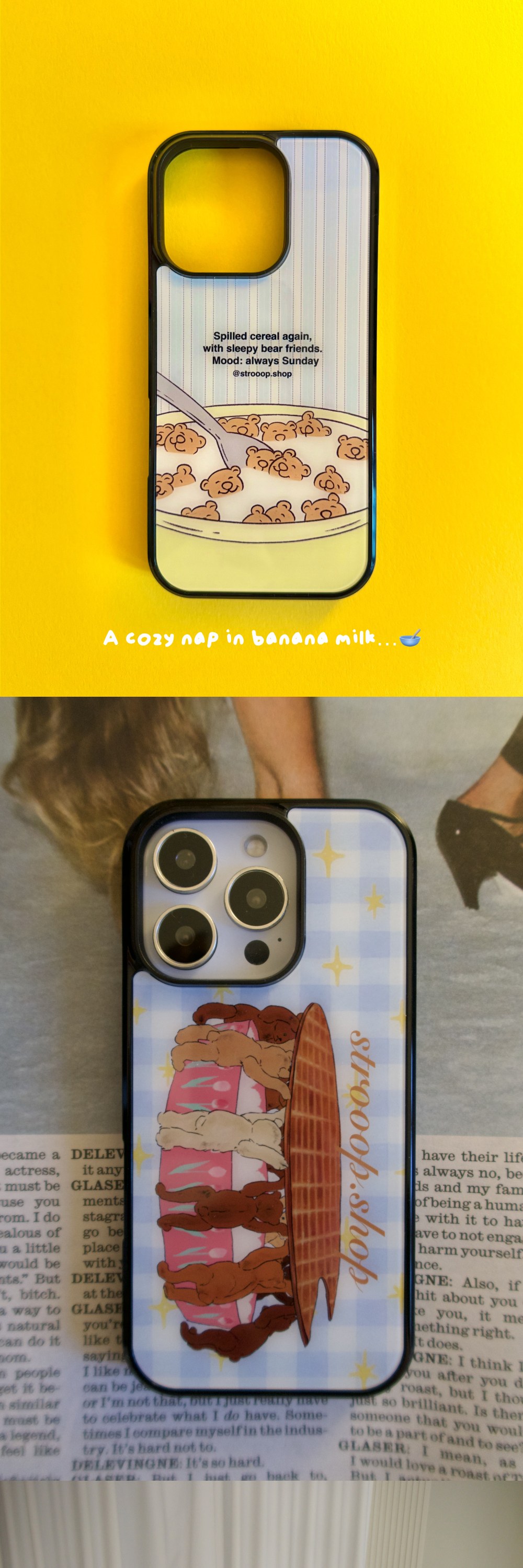 Sleepy Bear Cereal Case - Yellow 상세 이미지 1
