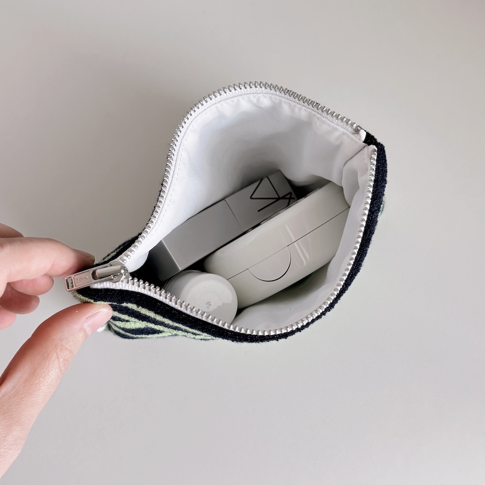 Flat Pouch (navy+green) 상세 이미지 4