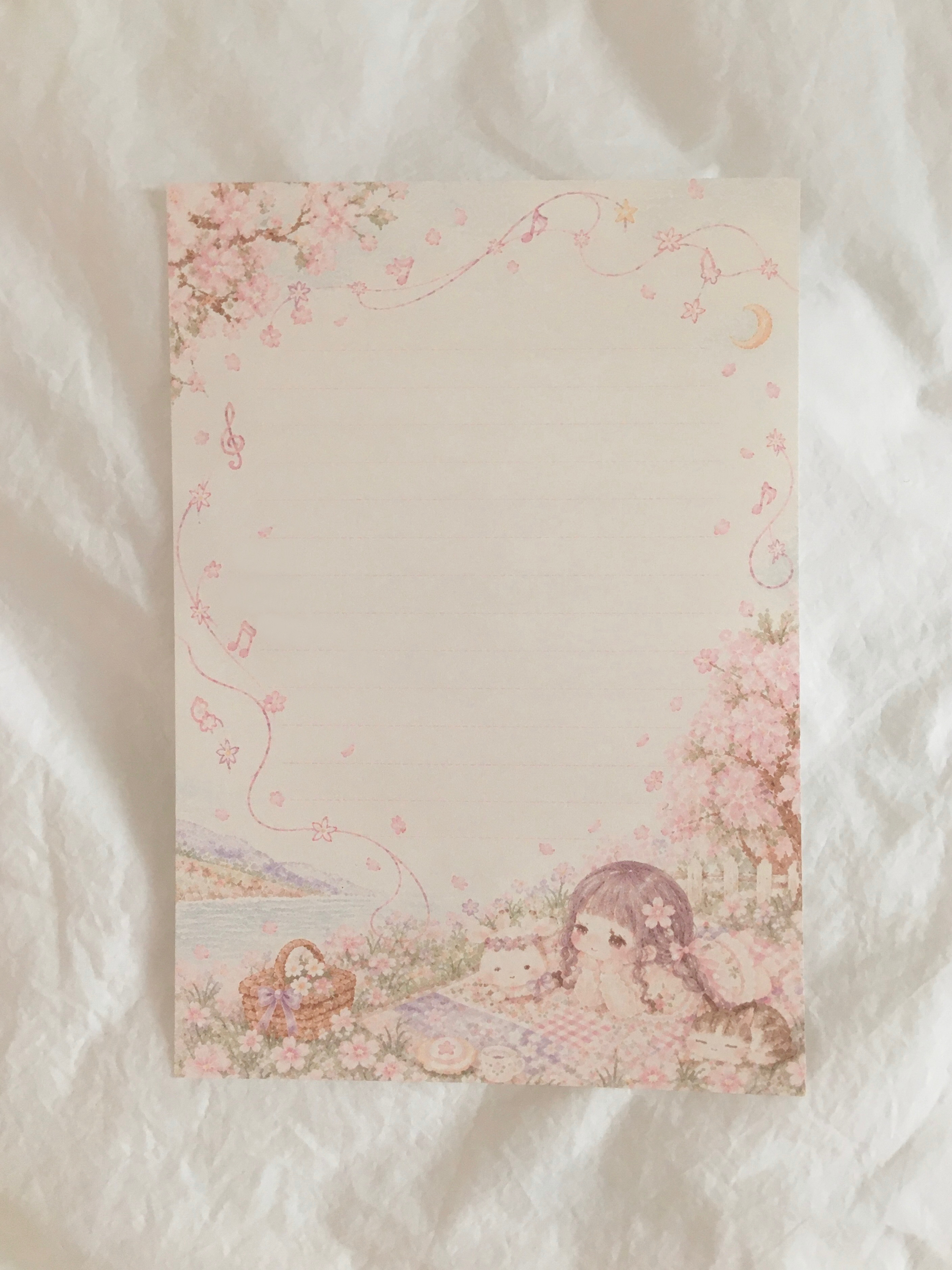 벚꽃 소풍 편지 봉투 세트 Cherry Blossom Picnic Letter Set 상세 이미지 2