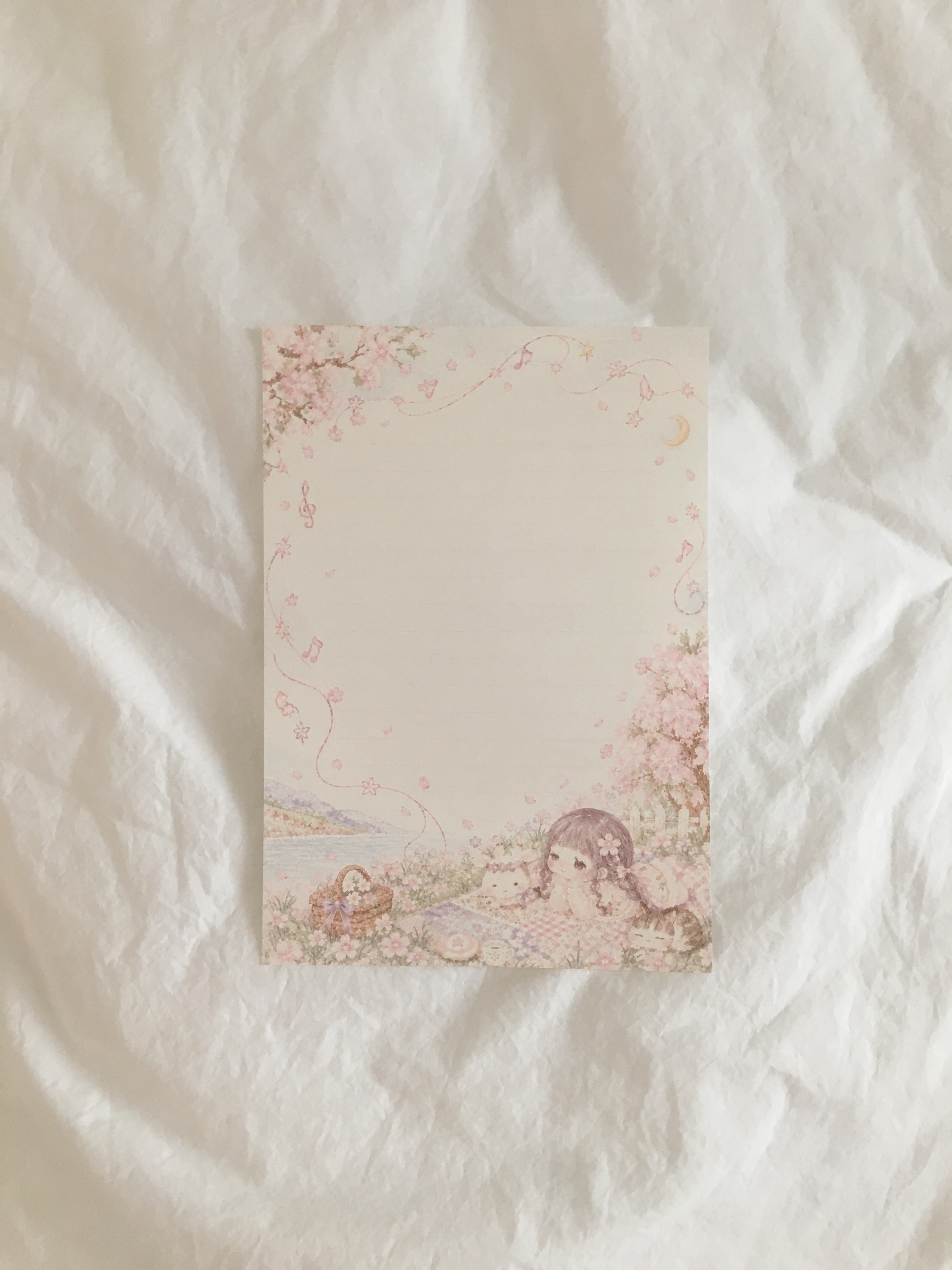 벚꽃 소풍 편지 봉투 세트 Cherry Blossom Picnic Letter Set 상세 이미지 4
